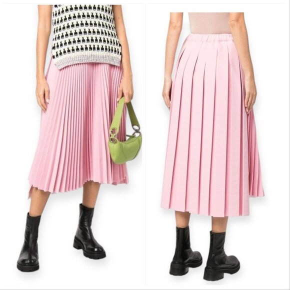 Plan C Pleated Midi Skirt, Double Active, Pink, Size 36IT/XS, New with tag - Picture 1 of 16